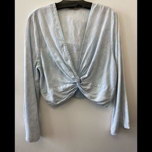 Chambray denim striped shirt